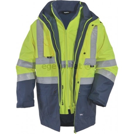 Vizwell High Visibility Yellow 5+1 Parka