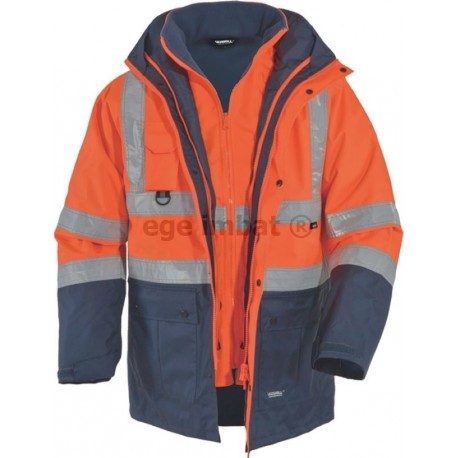 Vizwell High Visibility Orange 5+1 Parka