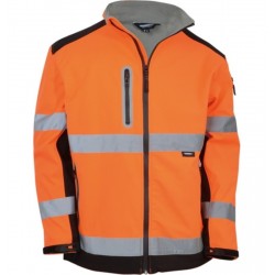 Vizwell High Visibility Contrast Softshell Orange Jacket