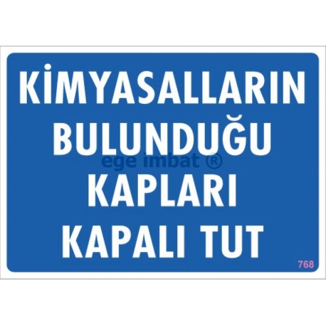 Kimyasalların Bulunduğu Kapıları Kapalı Tut